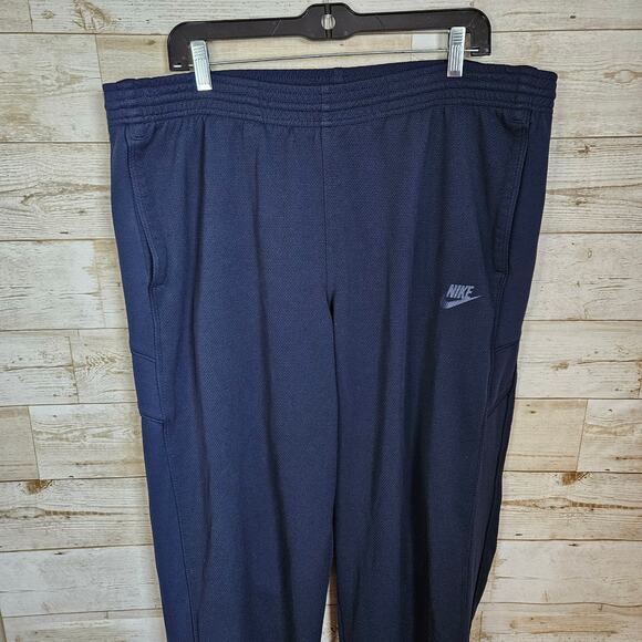VTG Nike Sweatpants Active Mens Size XXL 2XL Navy Blue Ankle Zippers Drawstring - Picture 8 of 11